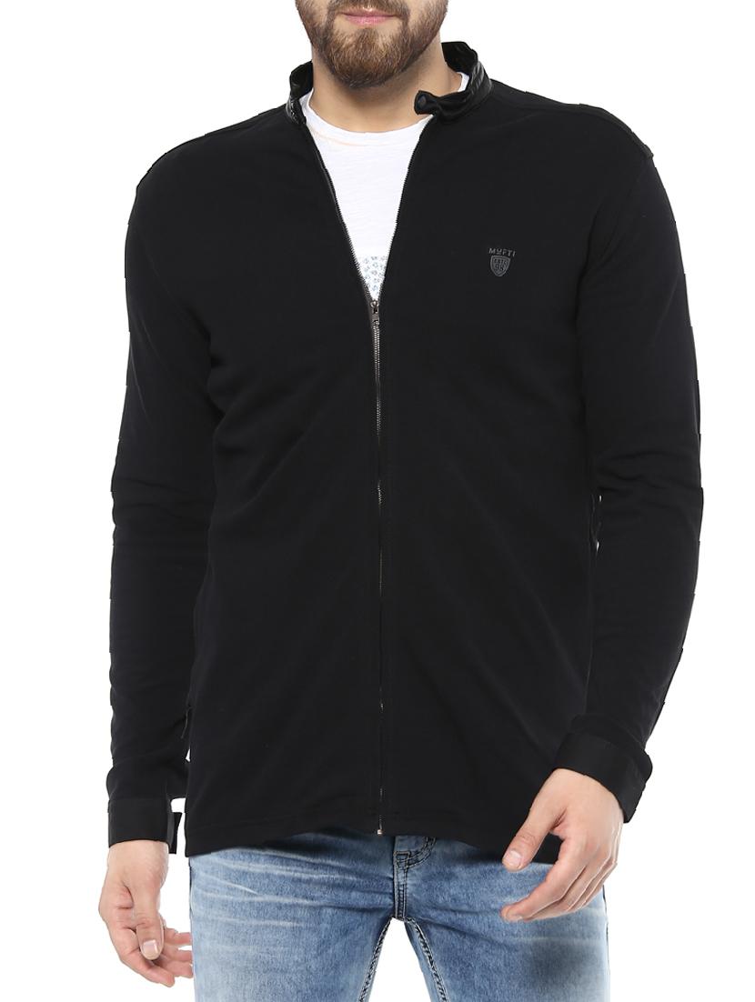 black cotton casual jacket - 14504816 -  Zoom Image - 0
