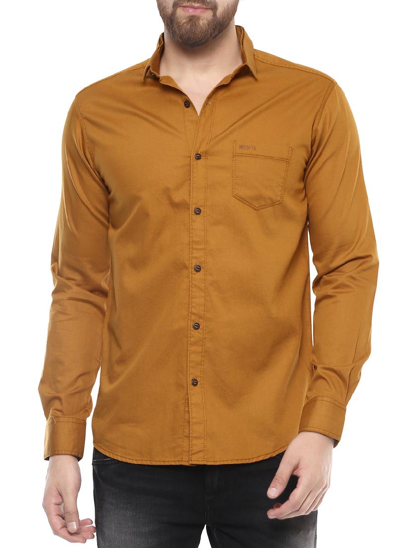 brown cotton casual shirt - 14504854 - Zoom Image - 0