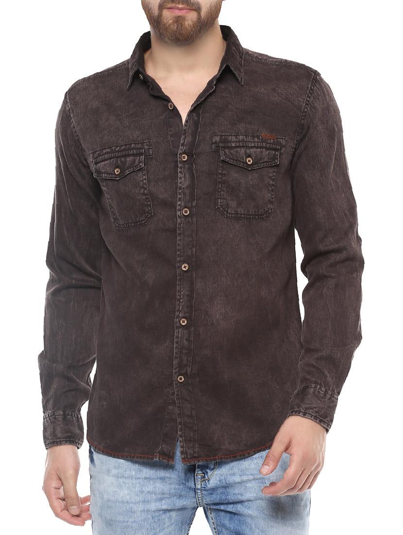 brown cotton casual shirt - 14504891 - Zoom Image - 0