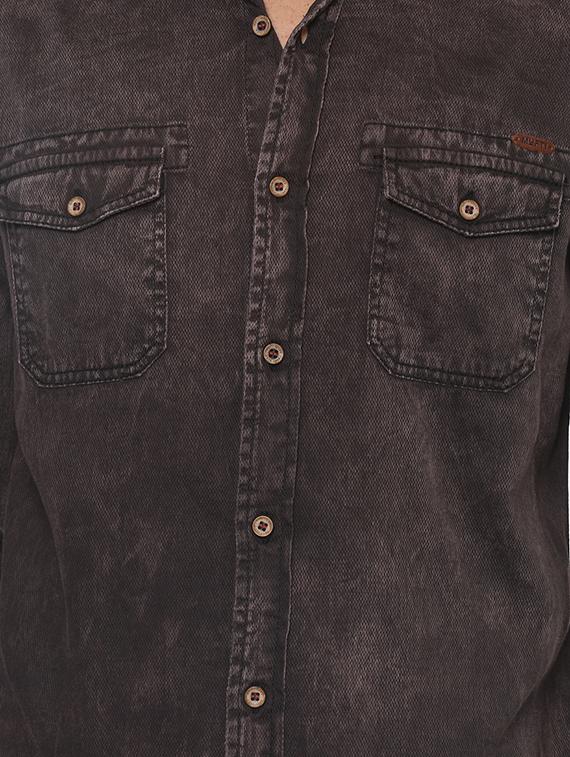 brown cotton casual shirt - 14504891 - Standard Image - 3