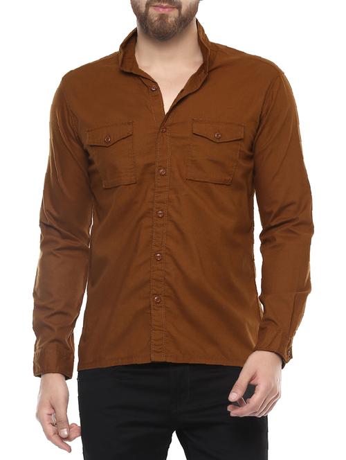 brown cotton casual shirt - 14504903 -  Standard Image - 0