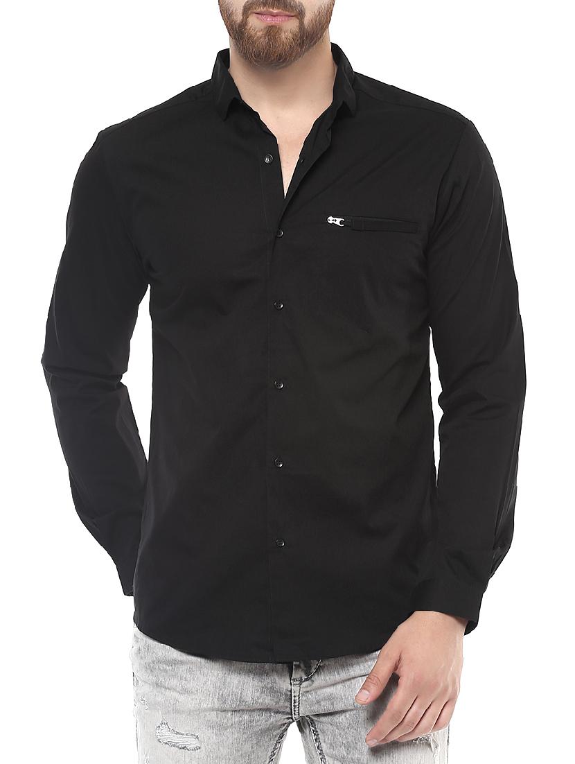 black cotton casual shirt - 14504909 -  Zoom Image - 0