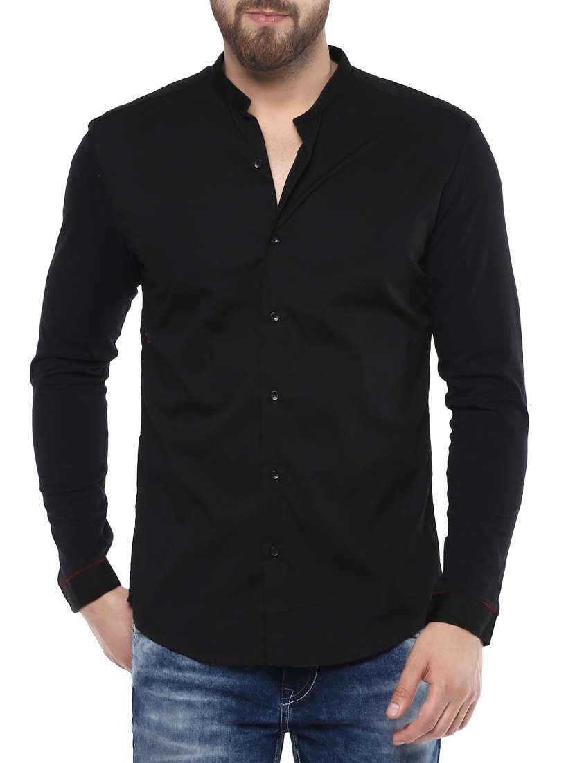 black cotton casual shirt - 14504912 - Zoom Image - 0