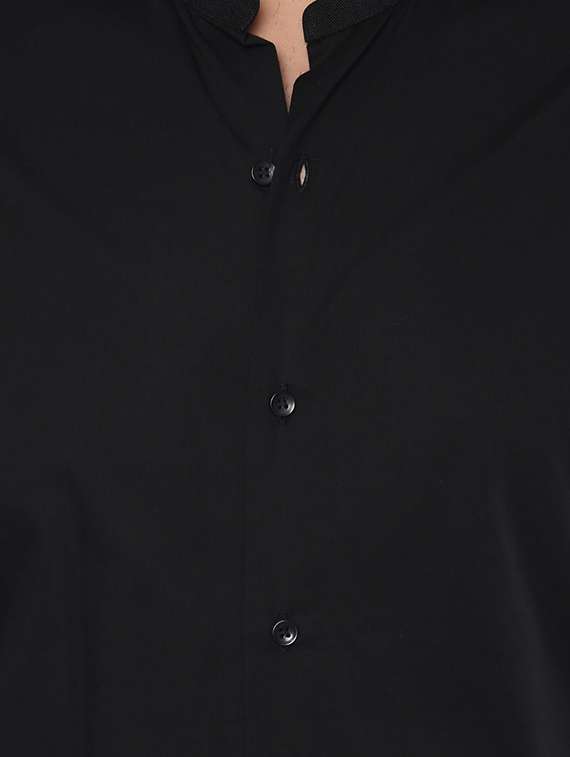 black cotton casual shirt - 14504912 - Standard Image - 3