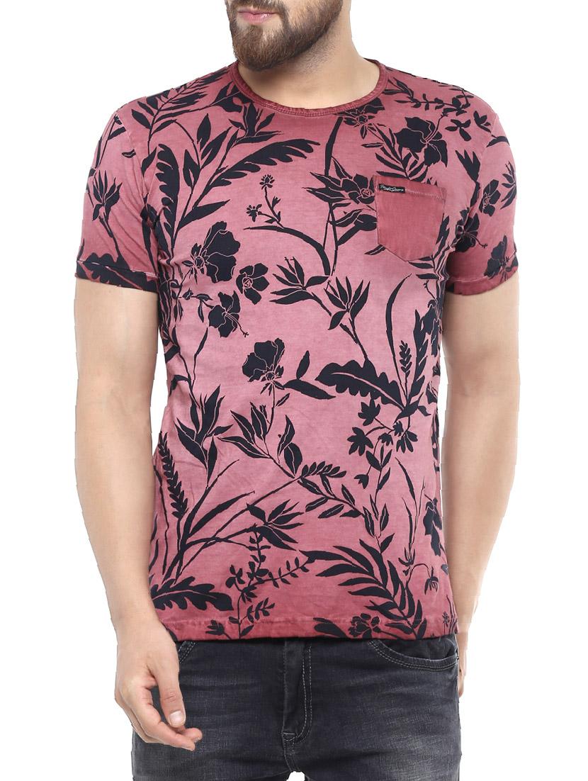 pink cotton all over print t-shirt - 14504938 - Zoom Image - 0