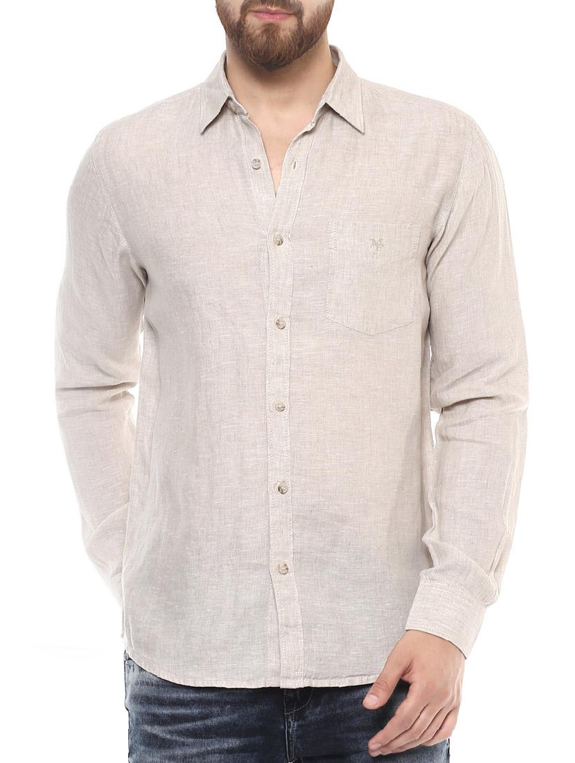 beige cotton casual shirt - 14504957 -  Zoom Image - 0