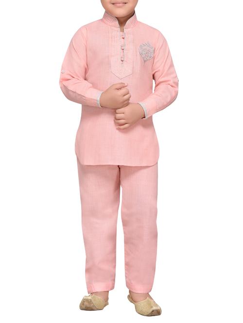 pink cotton kurta set - 14505836 - Standard Image - 0