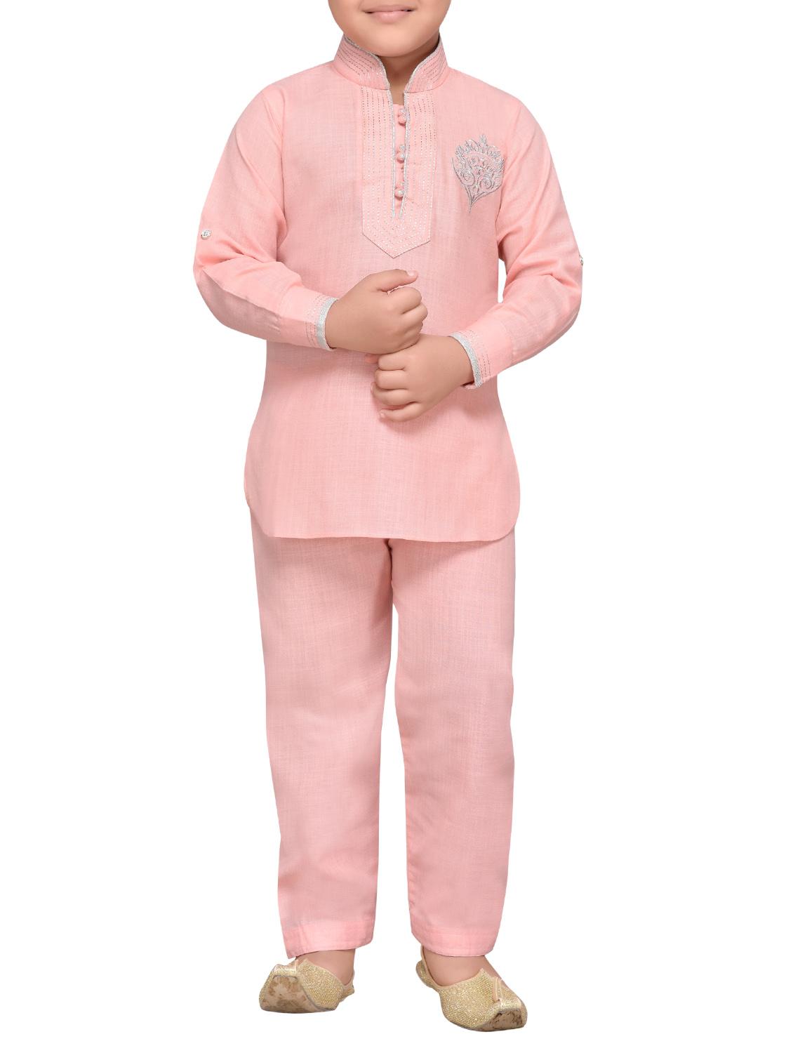pink cotton kurta set - 14505836 - Zoom Image - 0