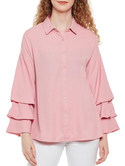 pink bell sleeved top - 14518669 -  Standard Image - 0