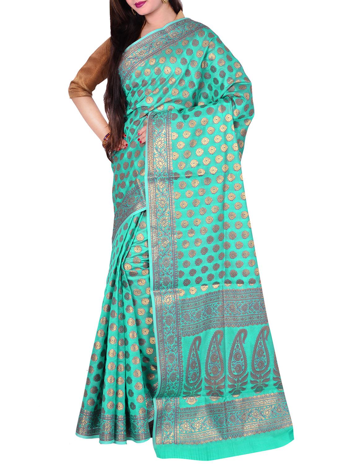 zari motifs banarasi saree with blouse - 14518763 - Zoom Image - 0