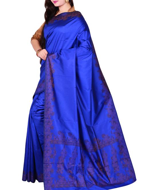 blue woven saree with blouse - 14518767 -  Standard Image - 0