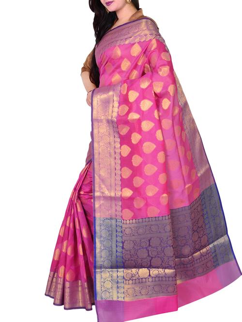 zari motifs banarasi saree with blouse - 14518768 - Standard Image - 0