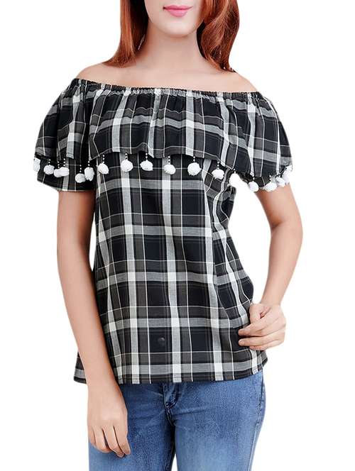 black checkered top - 14519304 -  Standard Image - 0