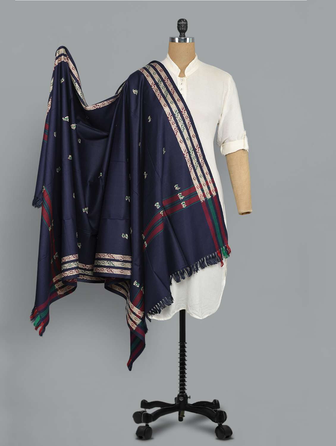 blue acro wool shawl