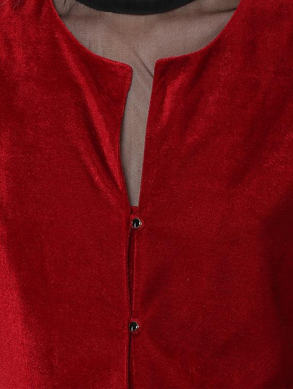 solid red velvet top - 14527716 - Standard Image - 3