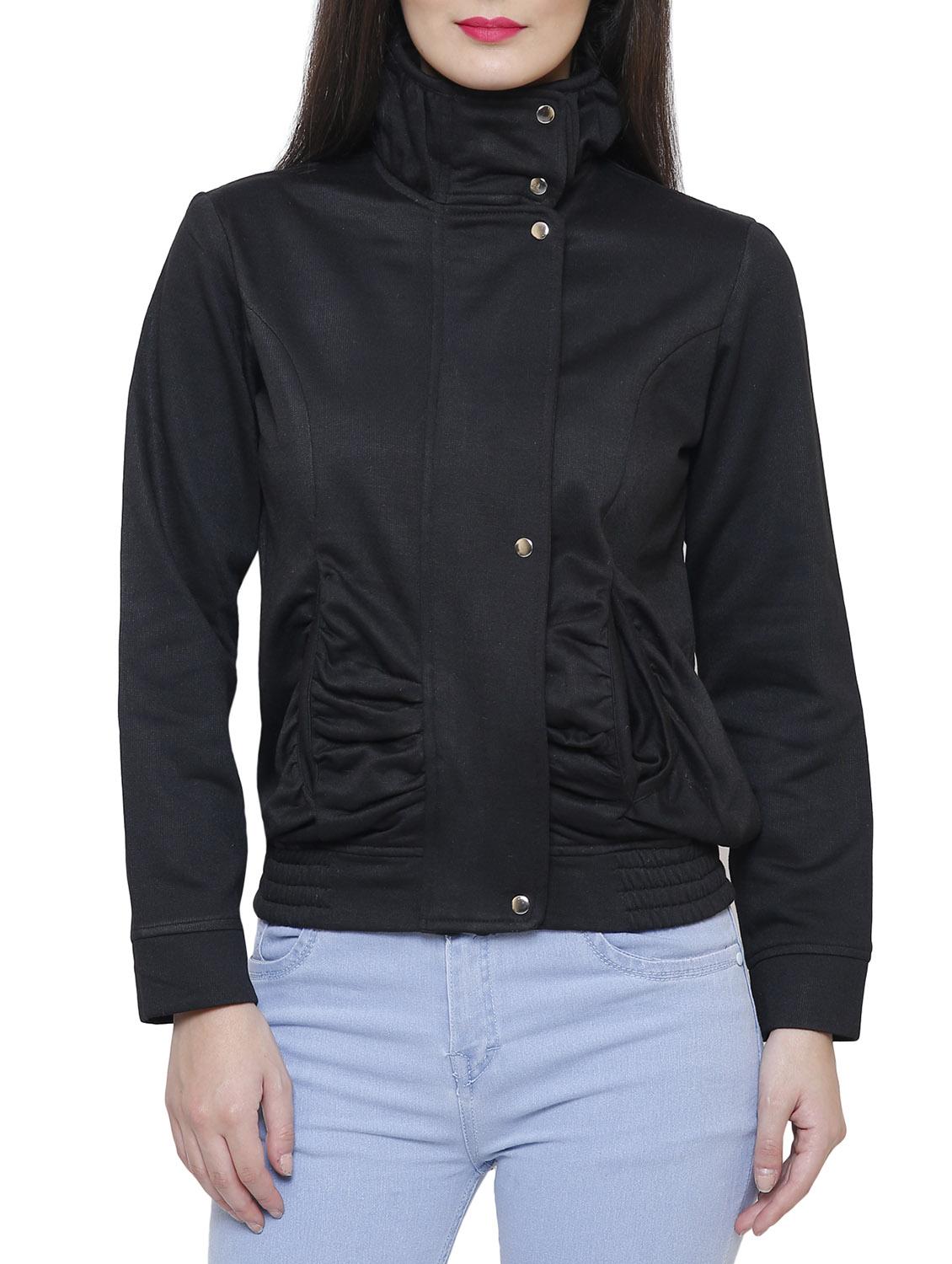 black bomber/biker jacket - 14528490 -  Zoom Image - 0