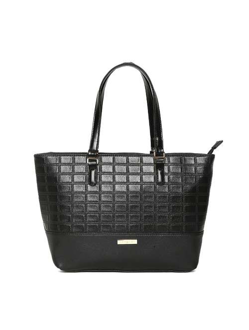 black leatherette  regular handbag - 14530323 -  Standard Image - 0