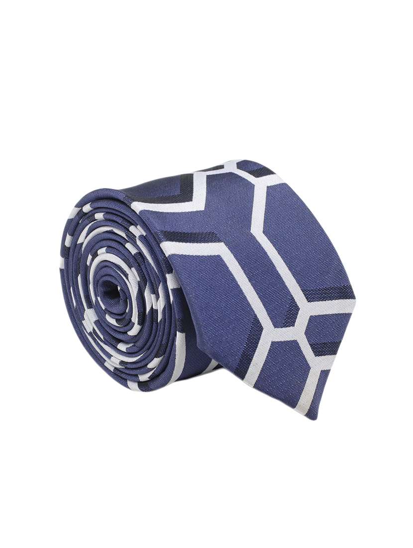 blue micro fibre tie