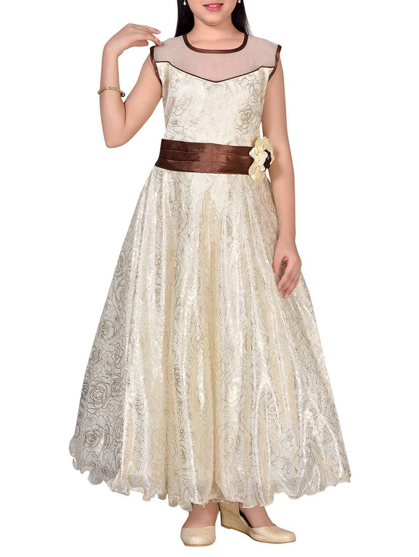 beige net party gown - 14538312 - Zoom Image - 0
