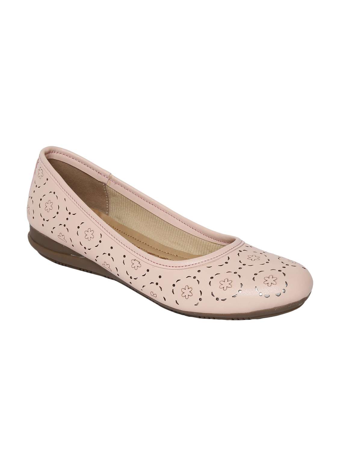 pink faux leather ballerina
