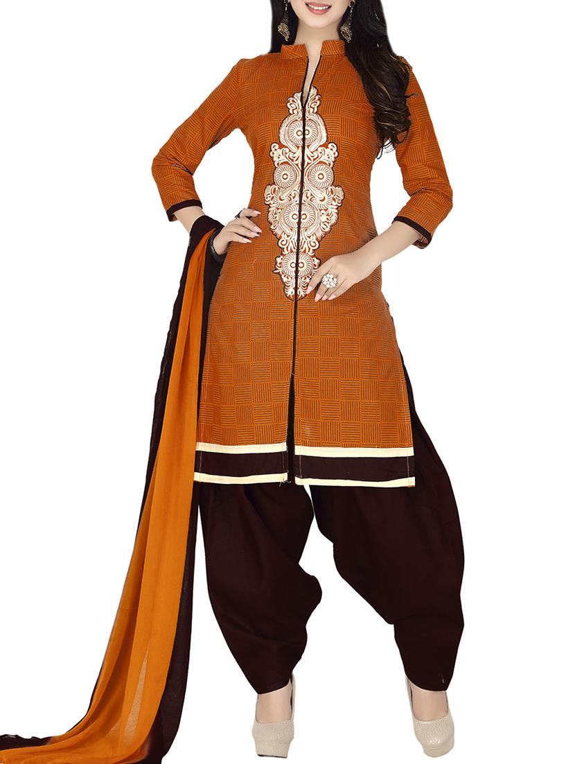 embroidered unstitched salwar suit - 14550283 - Zoom Image - 0