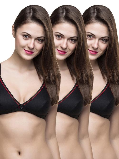 set of 3 bow patch bra  - 14554120 -  Standard Image - 0