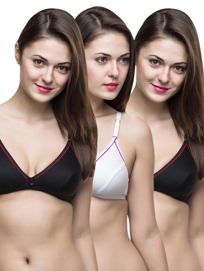 set of 3 bow patch bra - 14554121 - Zoom Image - 0