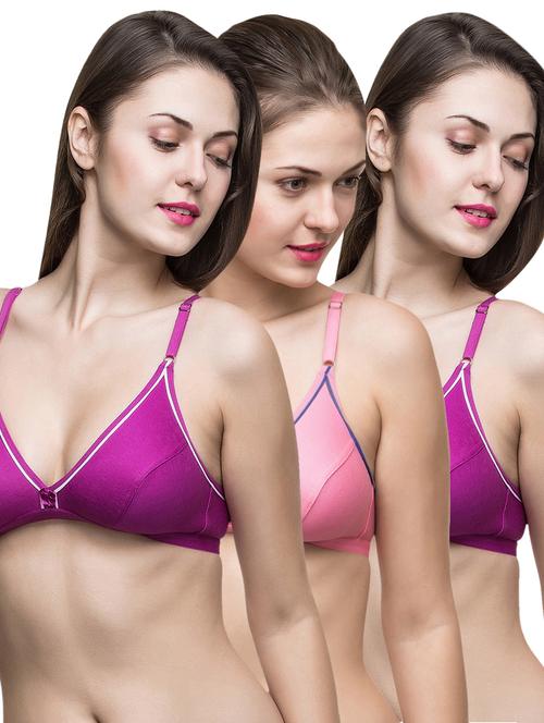 set of 3 bow patch bra  - 14554136 -  Standard Image - 0