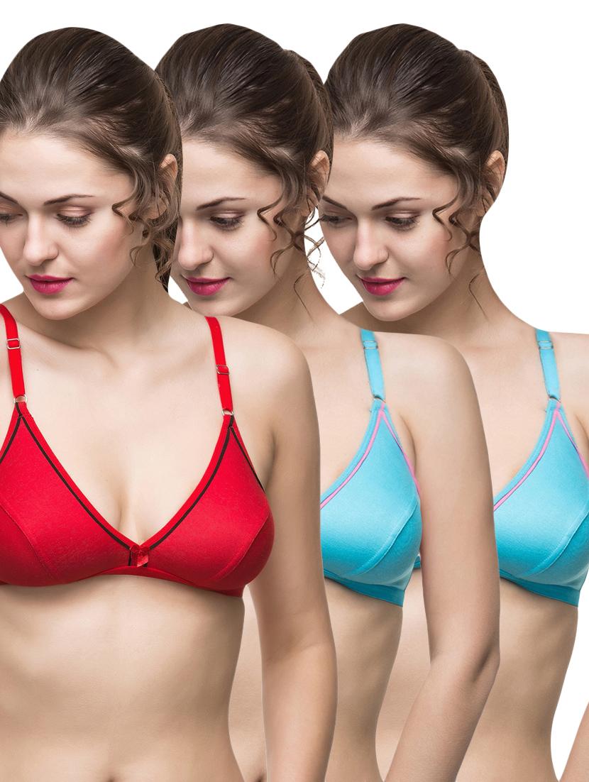 set of 3 bow patch bra  - 14554145 -  Zoom Image - 0