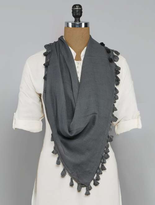 women's solid print stole - 14556732 - Standard Image - 0