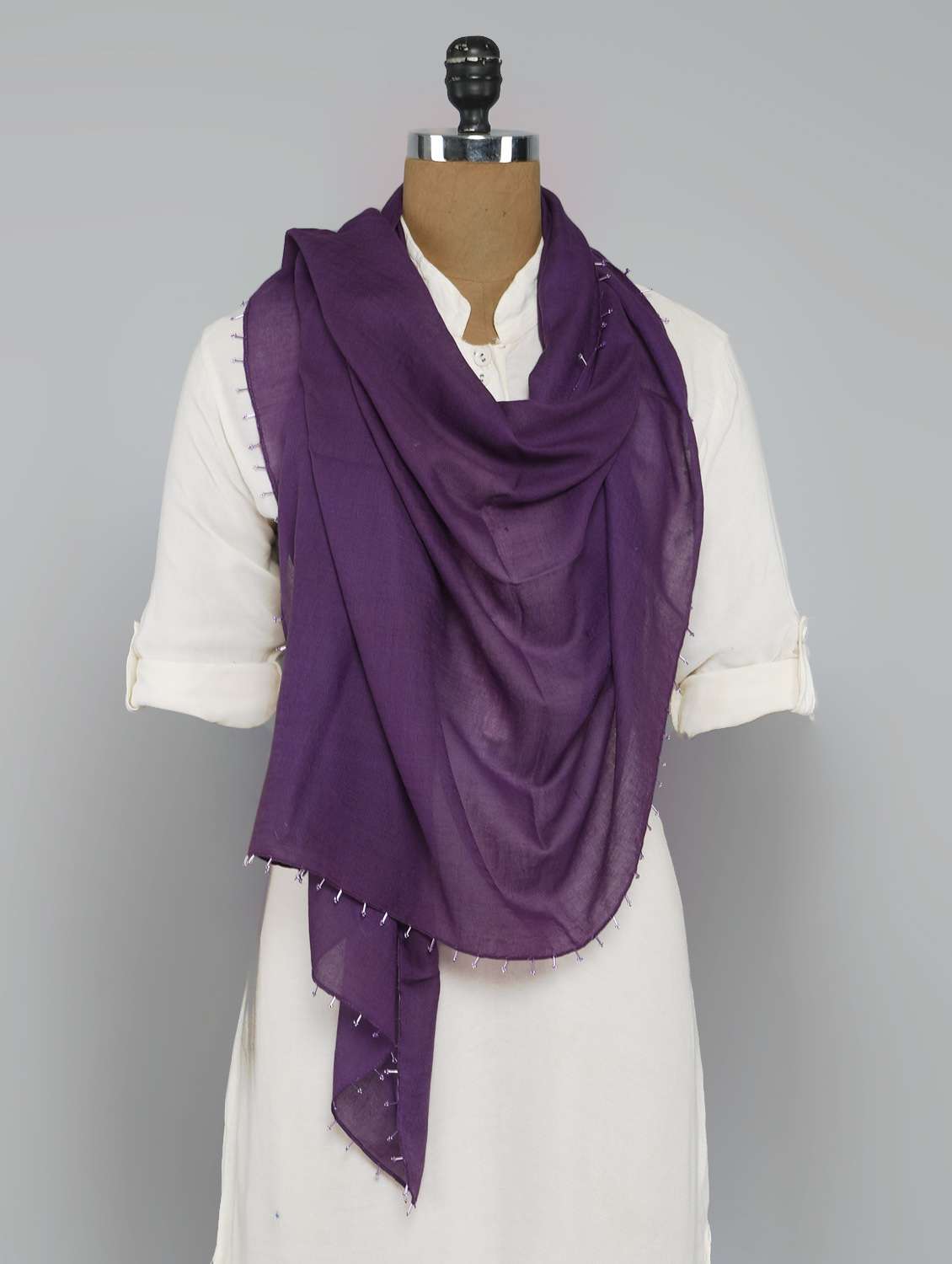 women's solid print stole