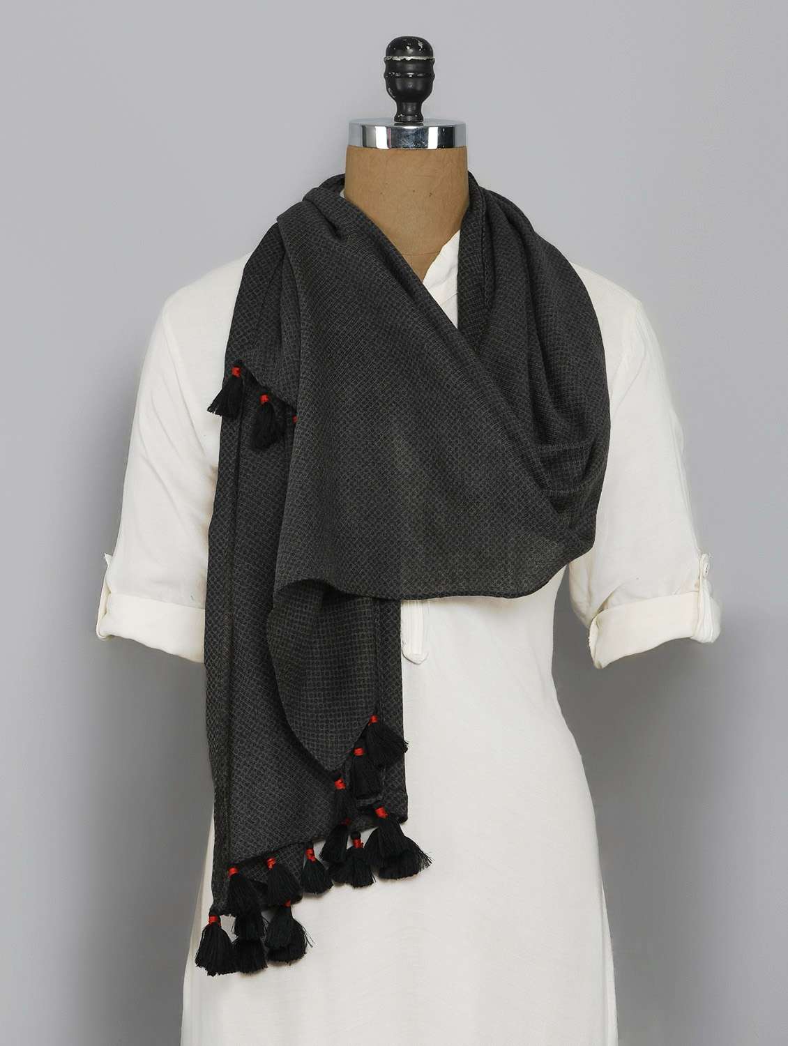 women's solid print stole
