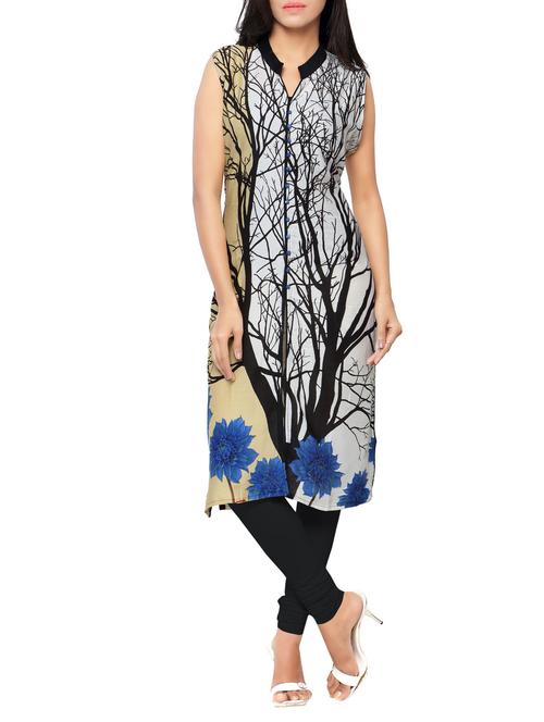 multicolored rayon straight kurta - 14559474 - Standard Image - 0