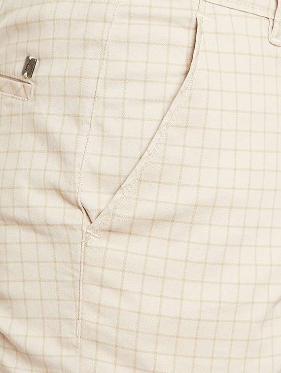 beige cotton formal trousers - 14559825 -  Standard Image - 3