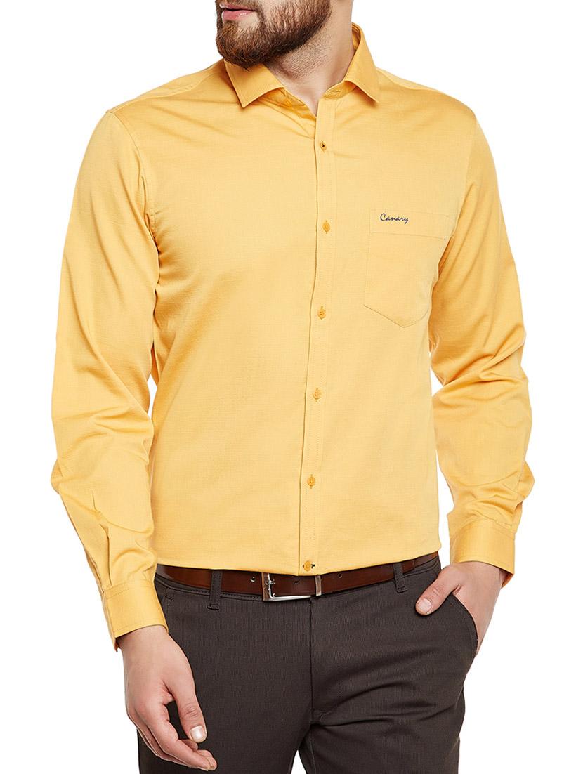 yellow cotton casual shirt - 14559851 - Zoom Image - 0