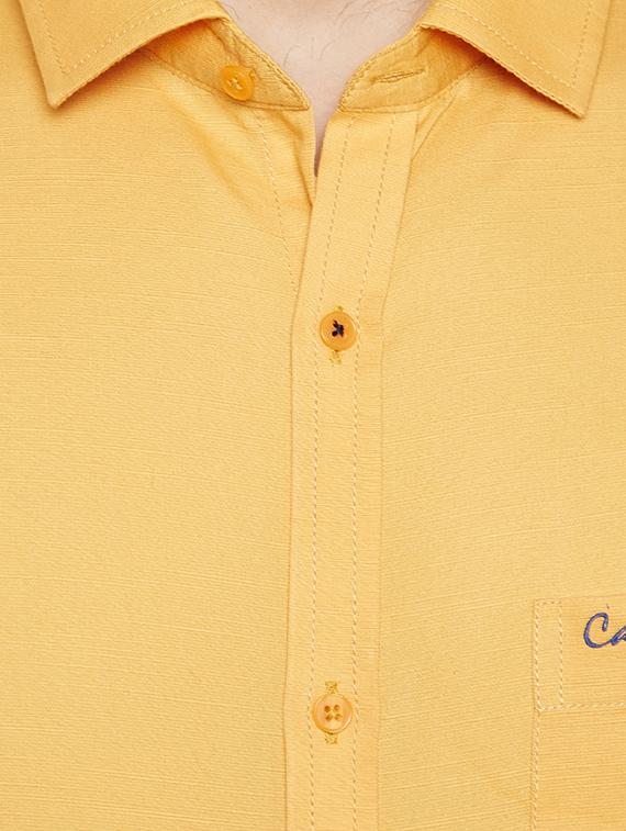 yellow cotton casual shirt - 14559851 - Standard Image - 3