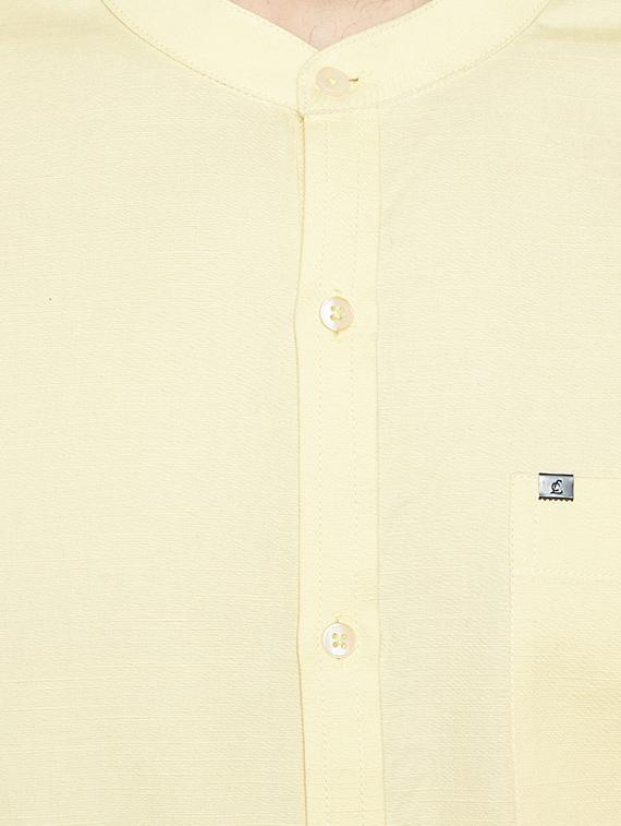 yellow cotton casual shirt - 14559852 - Standard Image - 3