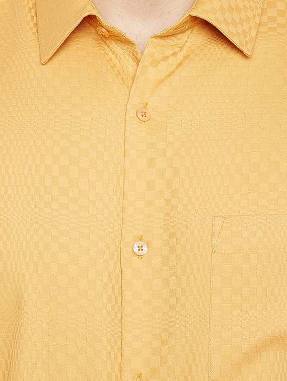 yellow cotton formal shirt - 14559872 -  Standard Image - 3