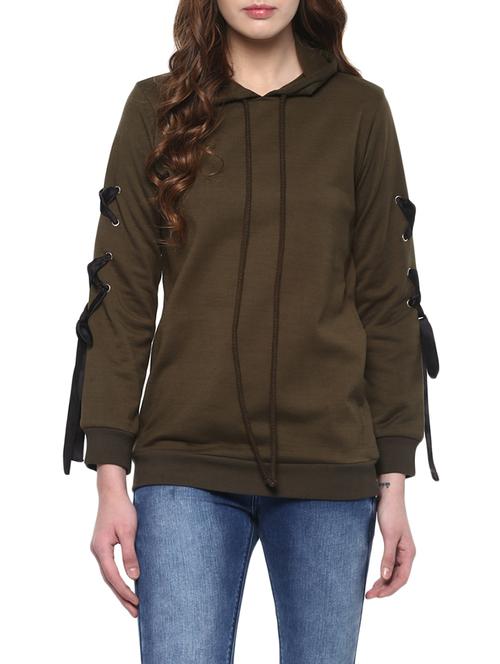 green fleece hooded sweatshirt - 14559882 -  Standard Image - 0