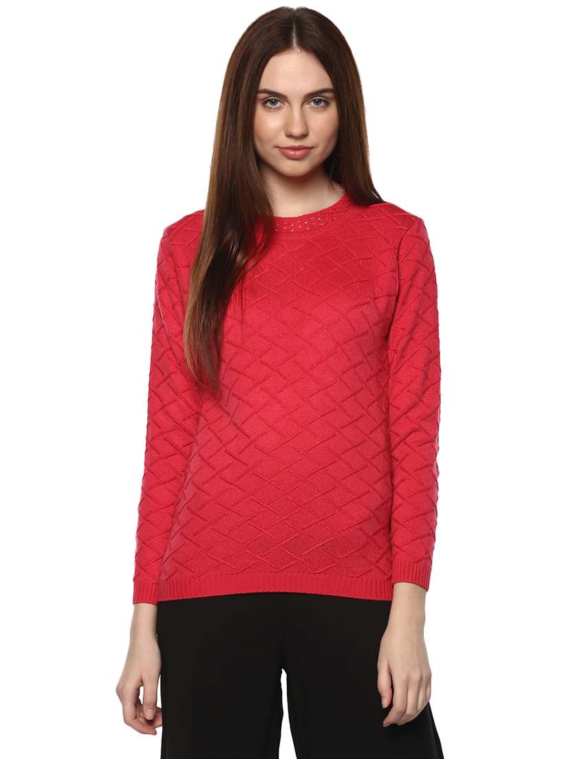 pink woolen pullover