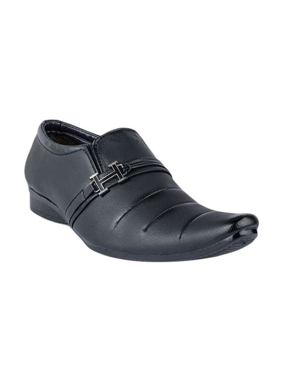 black leatherette formal slip on