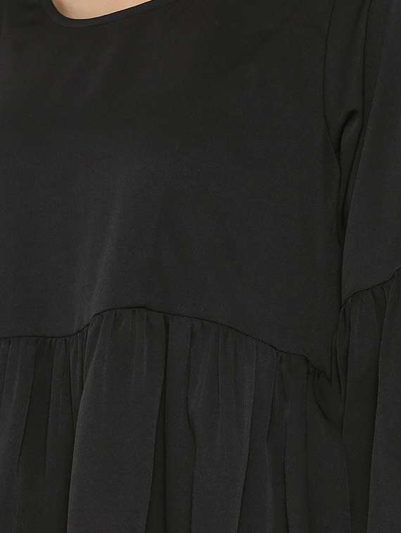 women solid bell sleeves flared top - 14562638 - Standard Image - 3