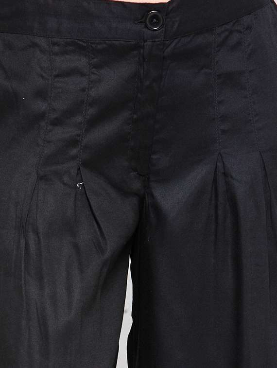 black viscose palazzos - 14563417 -  Standard Image - 3