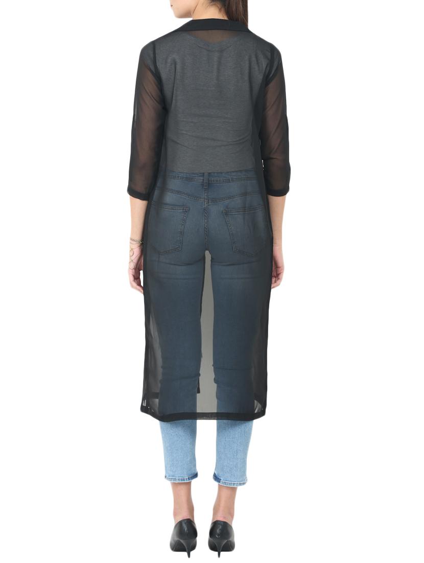 solid black long shrug - 14564681 - Standard Image - 3