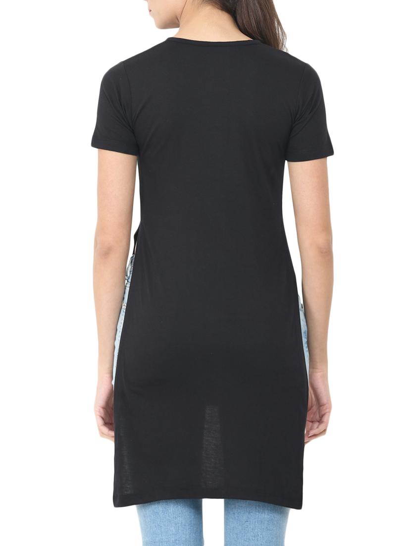 solid black asymmetric tunic - 14564705 - Standard Image - 3
