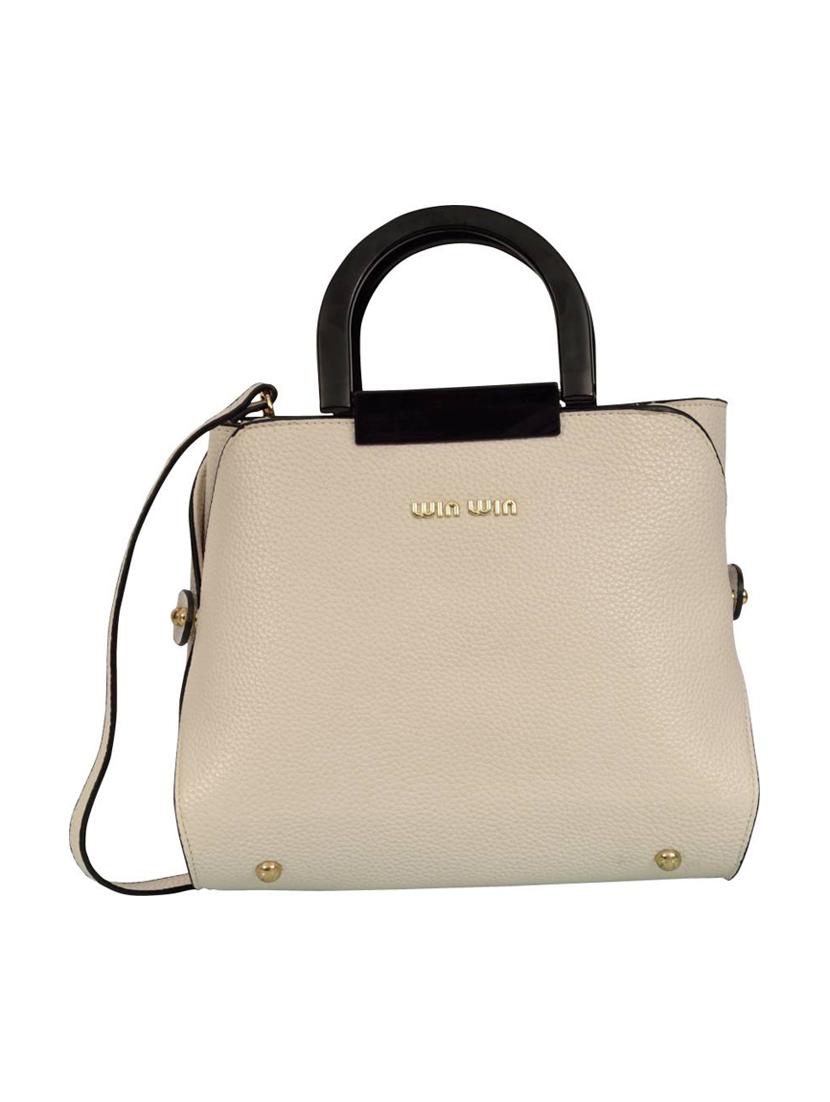 cream leatherette handbag - 14566674 - Zoom Image - 0