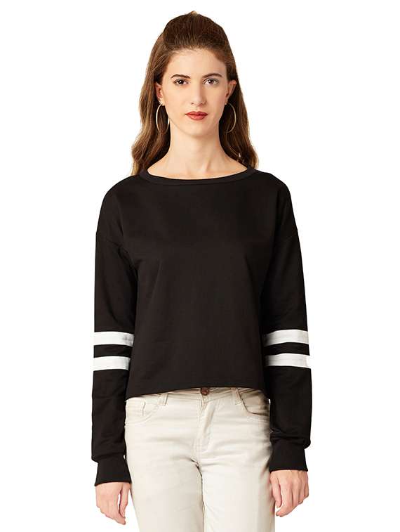 black cotton sweatshirt