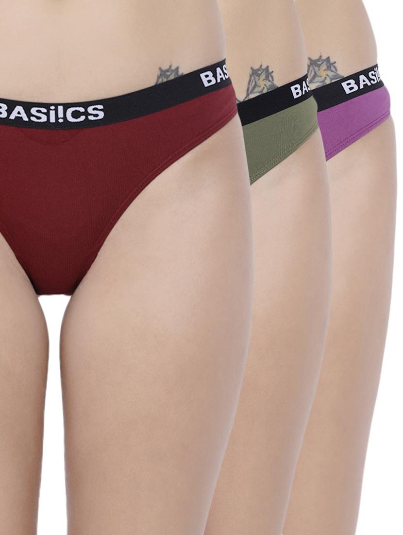 set of 3 multi colored bikini panties