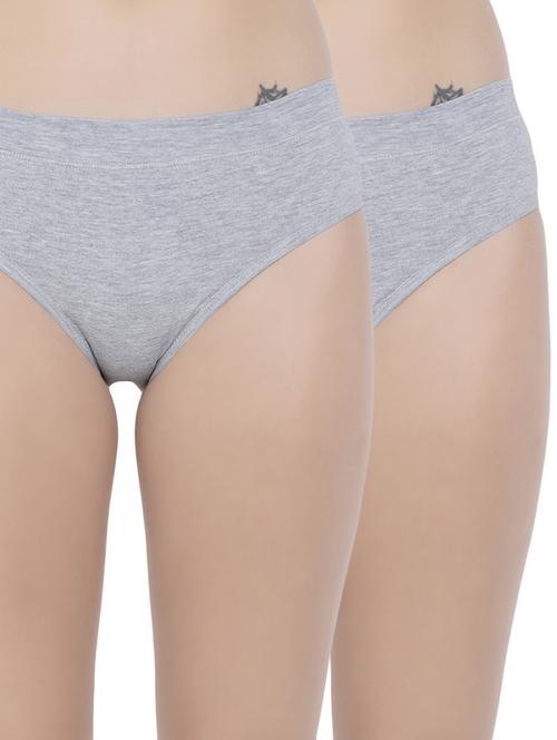 set of 2 grey cotton hipster panties - 14572828 -  Standard Image - 0