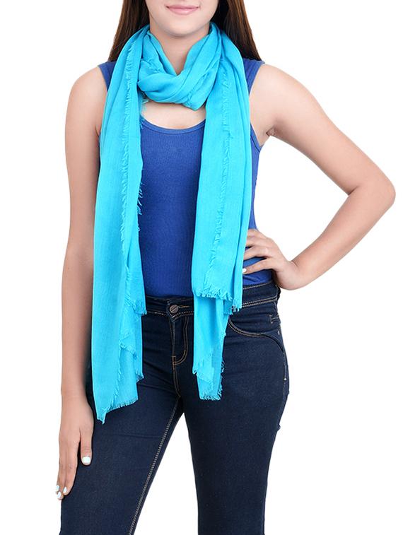 light blue viscose stole - 14573375 - Zoom Image - 0